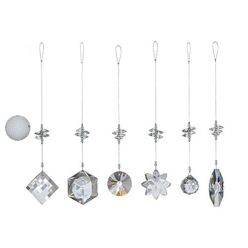 Large Faceted Disk Crystal Suncatcher  – Clear Beaded