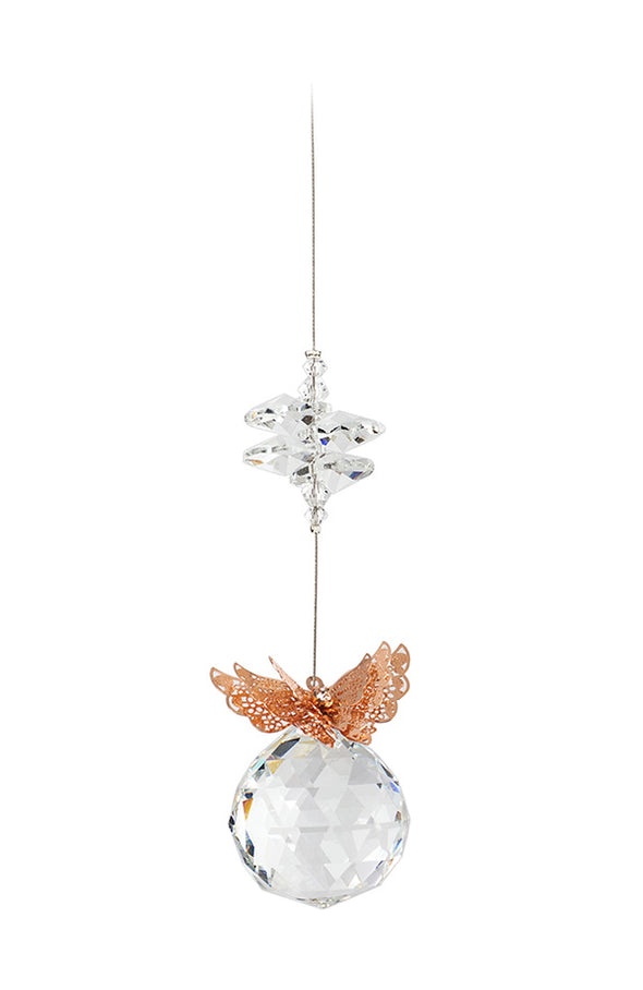Filigree Wings Crystal Suncatcher  – Butterfly Copper