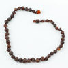 100% Certified Baltic Amber Baby Necklace Matte Cherry