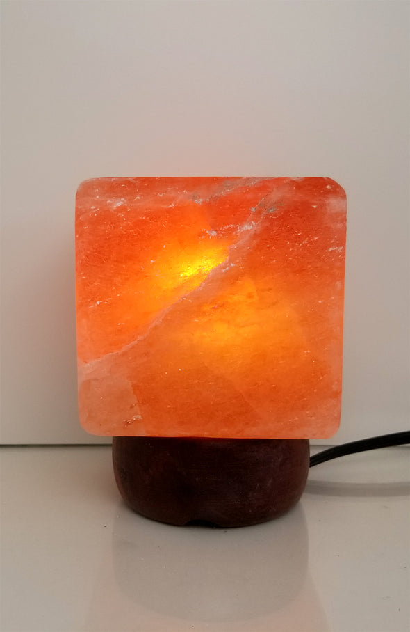 Himalayan Salt Lamp ~ Carved 4" Cube