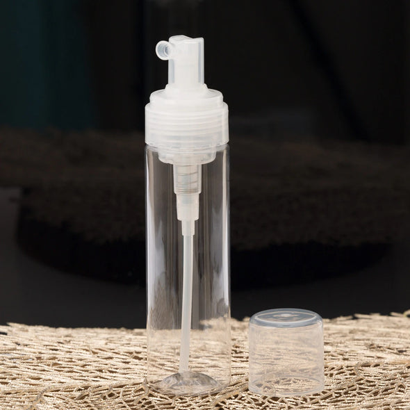 Clear Cylinder Foamer Bottle with Natural Pump - 210 ml