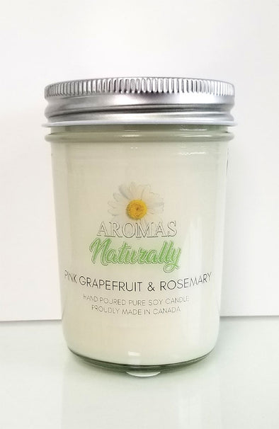 Pure Soy Wax Candle - Pink Grapefruit & Rosemary