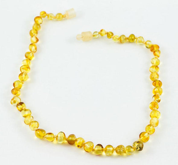 100% Certified Baltic Amber Baby Necklace Polished Honey