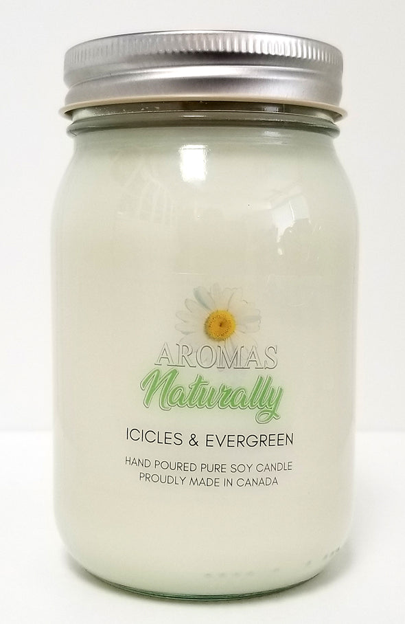 Pure Soy Wax Candle - Icicles & Evergreen