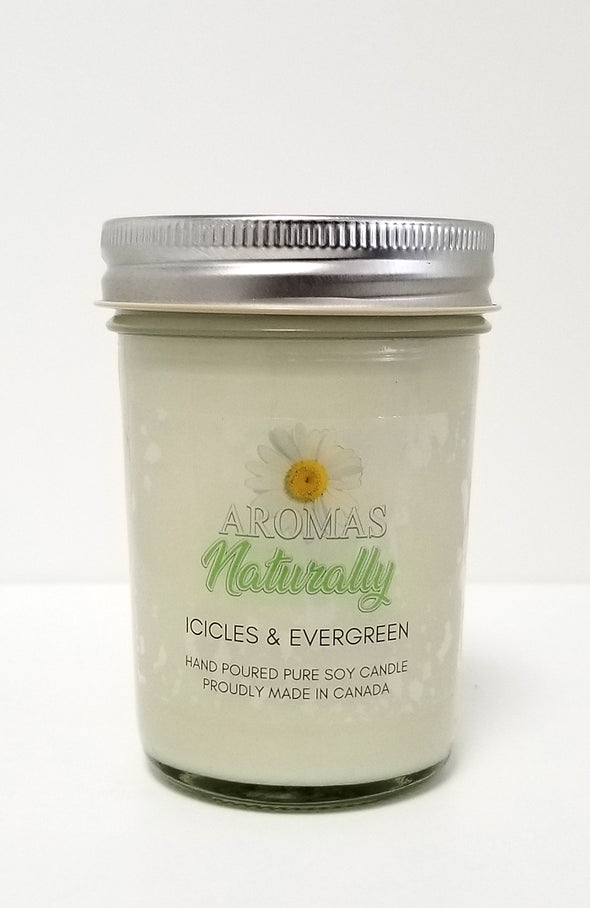 Pure Soy Wax Candle - Icicles & Evergreen