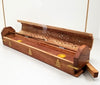 Wood Incense Coffin Box - Inlay Brass Buddha