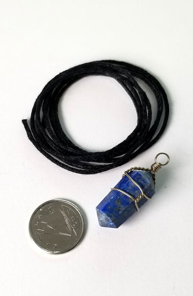Gemstone Point with Leather - Lapis Lazuli 02