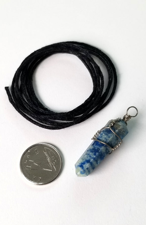 Gemstone Point with Leather - Lapis Lazuli 09
