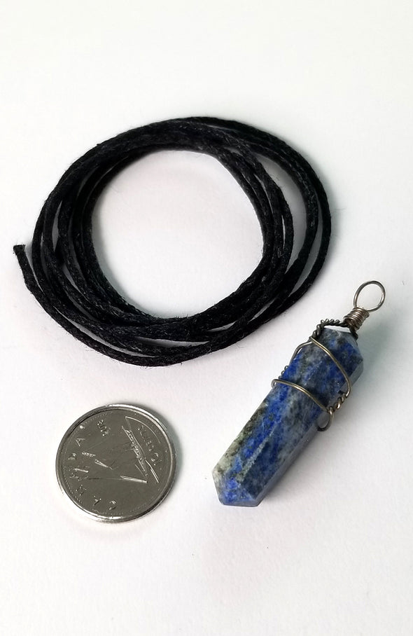 Gemstone Point with Leather - Lapis Lazuli 10