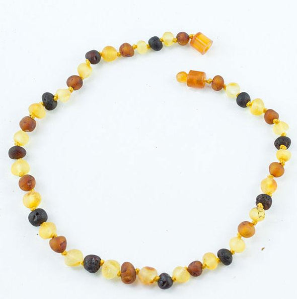 100% Certified Baltic Amber Baby Necklace Matte Multi