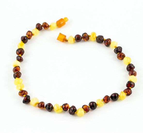100% Certified Baltic Amber Baby Necklace Polished Multi