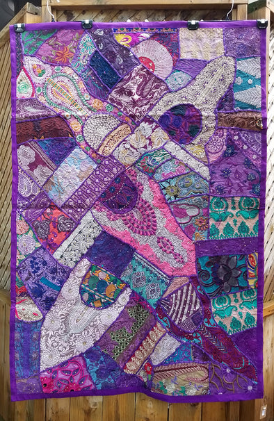 Handmade Tapestry Wall Hanging - Purple 2