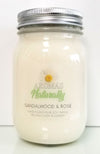 Pure Soy Wax Candle - Sandalwood & Rose