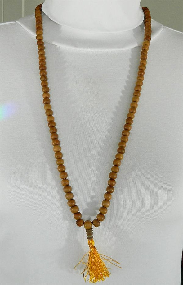 108 Bead Mala Necklace - 8mm Sandalwood Beads