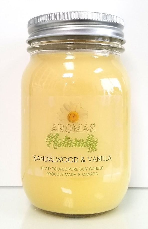 Pure Soy Wax Candle - Sandalwood & Vanilla