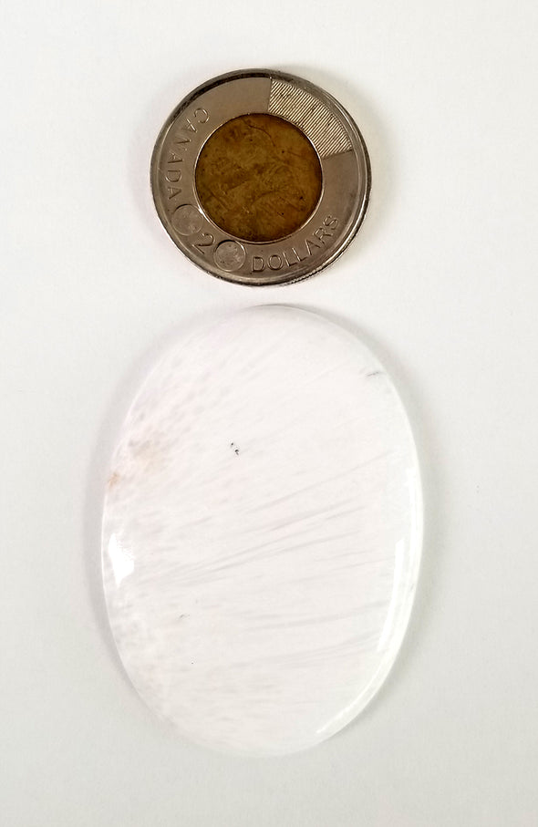 Polished Gemstones - Scolesite Palm Stone 03