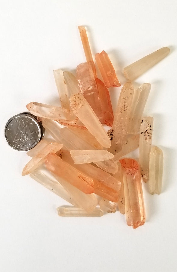 Rough Gemstones - Tangerine Quartz Points (Natural Colour)